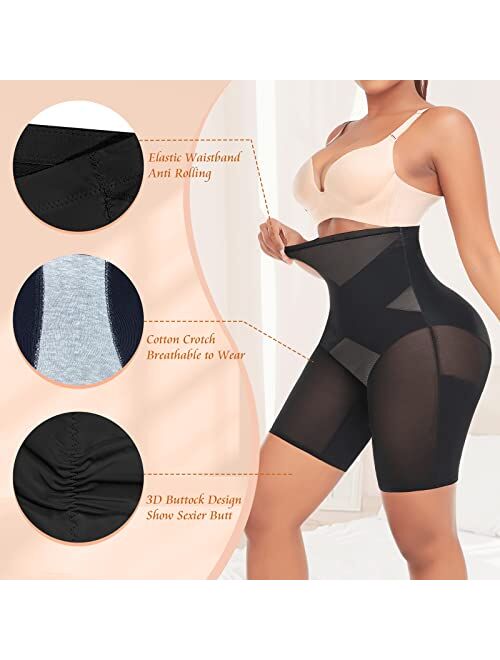 Werena Tummy Control Shapewear Shorts for Women High Waisted Body Shaper Underwear Shaping Shorts Slip Shorts Under Dresses