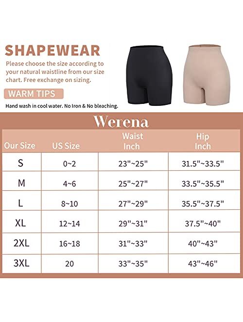 Werena Seamless Shaping Boyshorts Panties for Women Slip Shorts Under Dress Tummy Control Shapewear Shorts Underwear