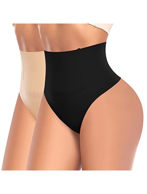 Werena Tummy Control Thong Shapewear for Women Seamless High Waist Shaping Underwear Body Shaper Panties Girdle