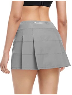 Tennis Skirt for Women with 4 Pockets Athletic Golf Skorts Skirts with Shorts Workout Running Sports