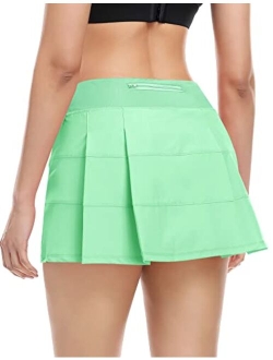 Tennis Skirt for Women with 4 Pockets Athletic Golf Skorts Skirts with Shorts Workout Running Sports