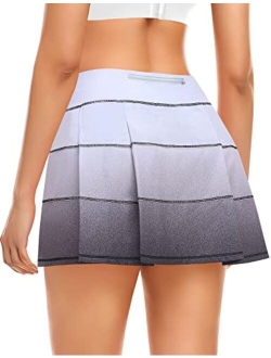 Tennis Skirt for Women with 4 Pockets Athletic Golf Skorts Skirts with Shorts Workout Running Sports