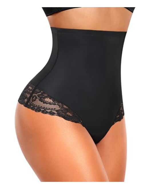 Werena Tummy Control Thong Shapewear For Women Seamless High Waist Shaping Thong Panties Body Shaper Girdle Underwear