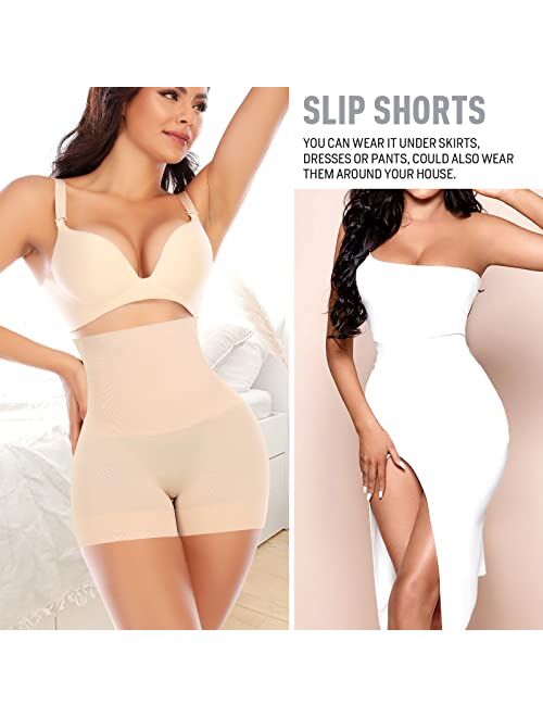 Werena Tummy Control Shapewear Shorts for Women High Waisted Body Shaper Shaping Underwear Slip Shorts Under Dress