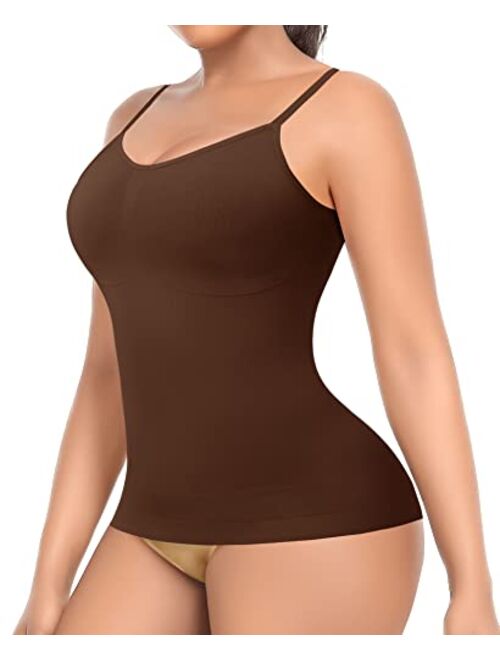 Werena Womens Shapewear Tank Tops with Built in Bra Tummy Control Cami Shaper Compression Shaping Tops