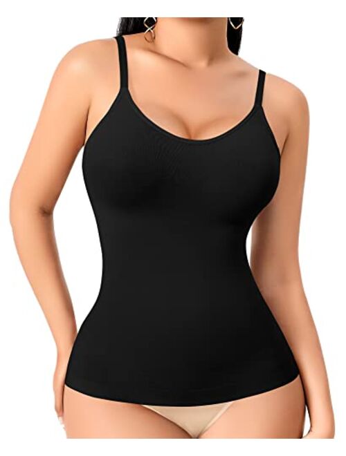 Werena Womens Shapewear Tank Tops with Built in Bra Tummy Control Cami Shaper Compression Shaping Tops