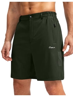 Pudolla Men's Hiking Cargo Shorts 7'' Travel Shorts for Men Summer Shorts Work Casual Athletic with Zipper Pockets