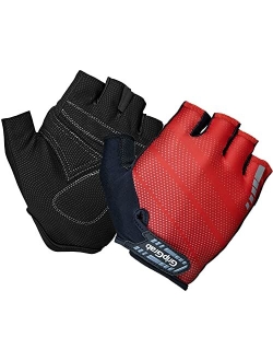 Rouleur Entry-Level Half Finger Padded Summer Cycling Gloves Fingerless Cushioned Bicycle Mitts Pull-Off Tabs, Black S