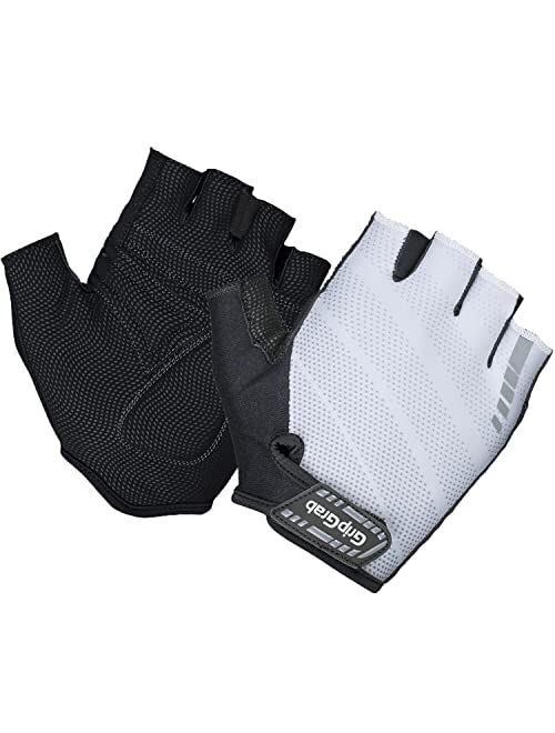 GripGrab Rouleur Entry-Level Half Finger Padded Summer Cycling Gloves Fingerless Cushioned Bicycle Mitts Pull-Off Tabs, Black S