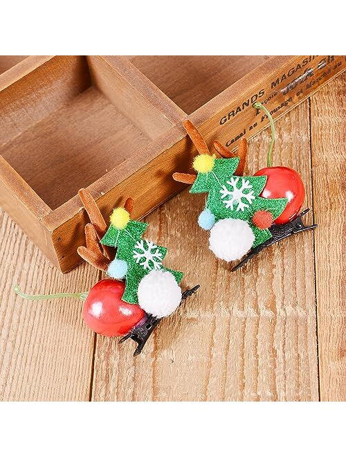 Ywduoying Christmas Reindeer Antlers Hair Clips, Hairpins with Deer Horn Ears, Christmas Hair Accessories for Kids and Adults (RT177)