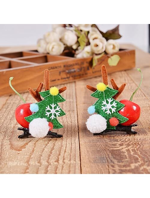 Ywduoying Christmas Reindeer Antlers Hair Clips, Hairpins with Deer Horn Ears, Christmas Hair Accessories for Kids and Adults (RT177)