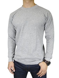 Knocker Men's Mid Weight Thermal Long-Sleeve Top Shirt Heather Grey