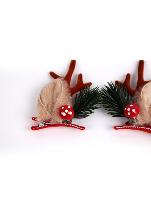 Forsylvanas Jewelry Christmas Reindeer Antlers Hair Clips, 12Pcs Cute Christmas Xmas Hair Accessories for Women Girls, Deer Horns Christmas Hair Accessories for Party Fav