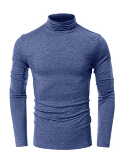 HTB Men's 1-2 Pack Long Sleeve T Shirts Big and Tall Slim Fit Cotton Pullover Base Layer Tops