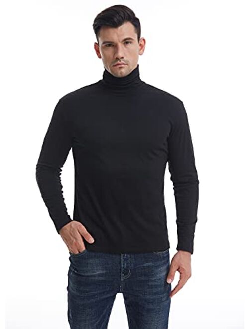 HTB Men's 1-2 Pack Long Sleeve T Shirts Big and Tall Slim Fit Cotton Pullover Base Layer Tops