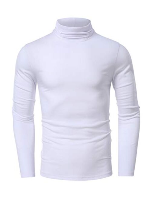 HTB Men's 1-2 Pack Long Sleeve T Shirts Big and Tall Slim Fit Cotton Pullover Base Layer Tops