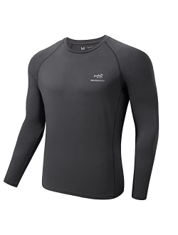 BASSDASH Men's Lightweight Thermal Base Layer Shirt Underwear Top Warm Ultra Soft Quick Dry