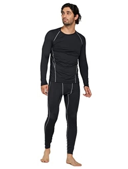 Men's Sport Thermal Underwear Lightweight Active Baselayer Set Long Sleeve Top & Bottom Ski Mountaineering Winter M53