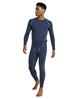 Men's Sport Thermal Underwear Lightweight Active Baselayer Set Long Sleeve Top & Bottom Ski Mountaineering Winter M53