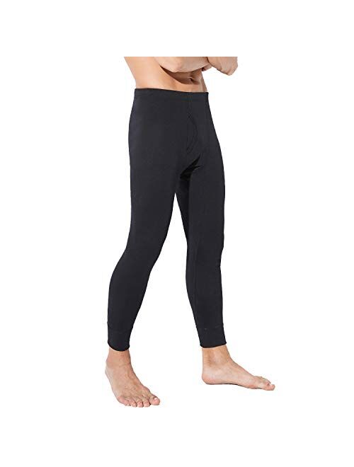 TEERFU Mens Thermal Underwear Pants Long Johns Bottoms,Midweight Cotton Warm Base Layer Bottom