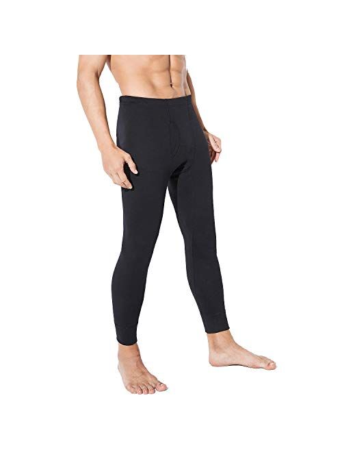 TEERFU Mens Thermal Underwear Pants Long Johns Bottoms,Midweight Cotton Warm Base Layer Bottom