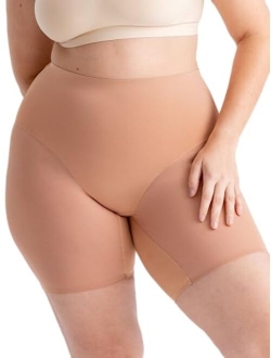 Compression Shorts - High Waisted Women Mesh Body Shaper Shorts - Under Dress Shapewear Shorts, No Chub Rub