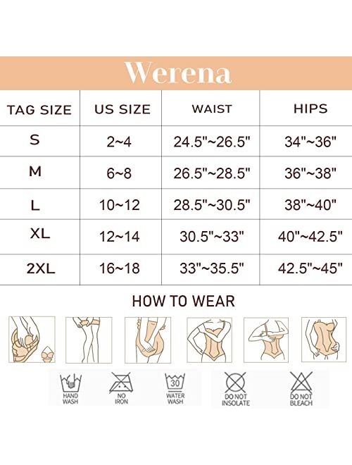 Werena Shapewear Bodysuit Thong for Women Tummy Control Open Bust Body Shaper Waist Slimmer Cincher