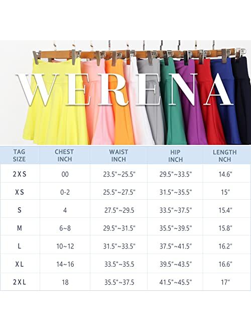 Werena Pleated Tennis Skirt for Women High Waisted Athletic Golf Skorts Skirts with 4 Pockets Workout Casual Clothes