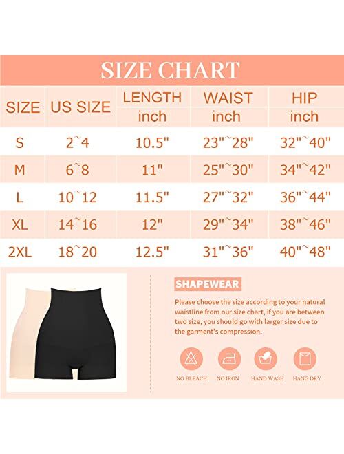 DERCA Shapewear Shorts Tummy Control for Women Shaping Boyshorts Seamless Shorts Under Dresses Body Shaper Underwear