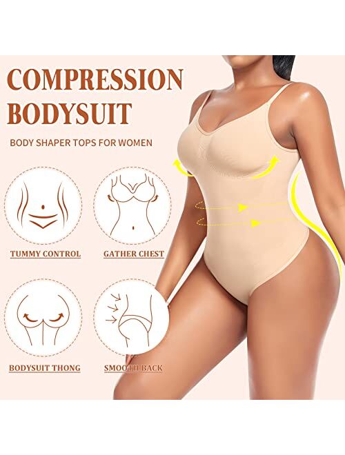 Werena Slimming Bodysuit Shapewear for Women Tummy Control Sculpting Seamless Body Shaper