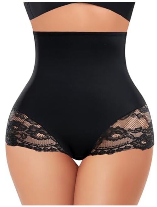 DERCA Tummy Control Shapewear Underwear for Women High Waisted Lace Shaping Panties Seamless Body Shaper Girdle Panty