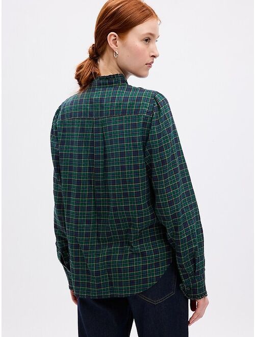 Gap Ruffle Bib Plaid Shirt