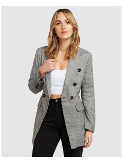 BELLE & BLOOM Women's Women Too Cool For Work Plaid Blazer