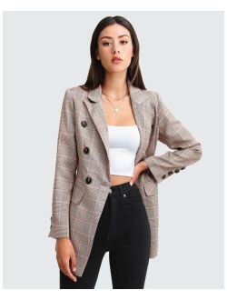 BELLE & BLOOM Women Too Cool For Work Plaid Blazer