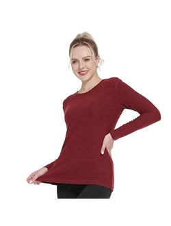 MOSCOAL Womens Thermal Tops Brushed Lining Shirt Long Sleeve Base Layer Crew Neck