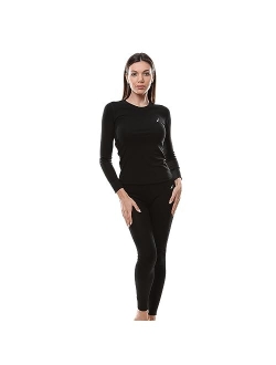 Womens Base Layer Set - Warm Underlayer Pants & Shirt, Performance Shirt & Leggings, Long Underwear Women