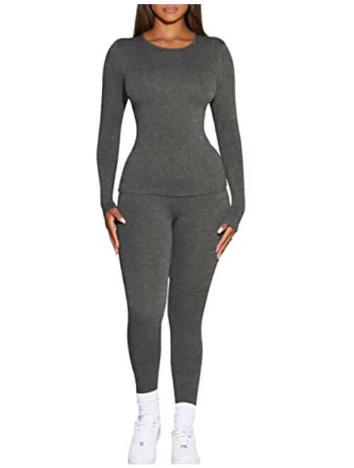 Kaximil Women's Thermal Underwear Fleece Lined Base Layer Long Johns Sets