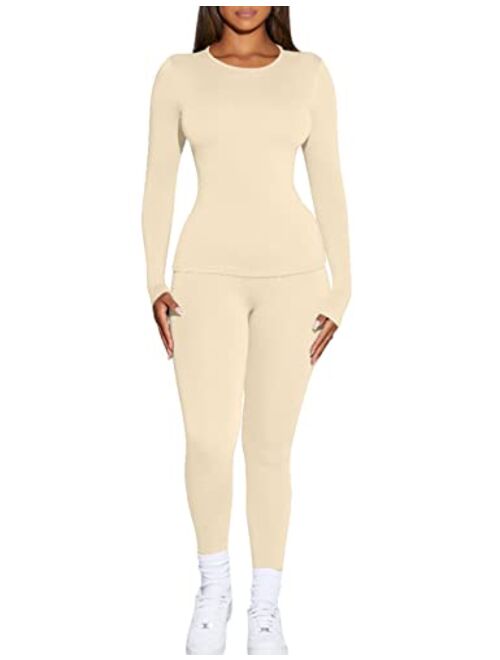 Kaximil Women's Thermal Underwear Fleece Lined Base Layer Long Johns Sets