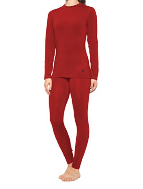 Nautica Women's Long Sleeve Long Johns Thermal Underwear Base Layer Set