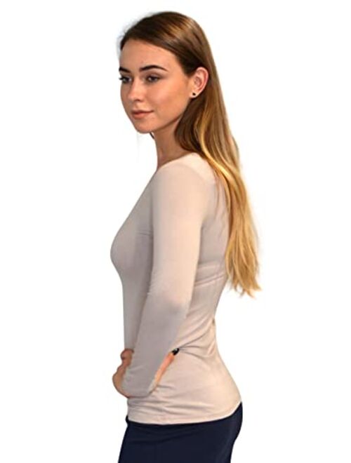 Kosher Casual High Neck Long Sleeve Top for Women Modest Layering Undershirt from