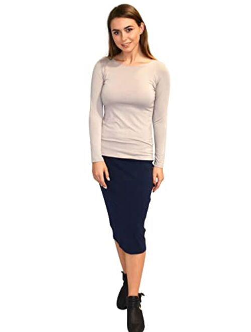 Kosher Casual High Neck Long Sleeve Top for Women Modest Layering Undershirt from