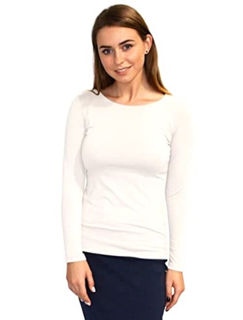 Kosher Casual High Neck Long Sleeve Top for Women Modest Layering Undershirt from