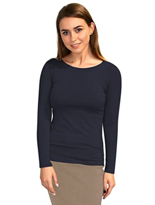 Kosher Casual High Neck Long Sleeve Top for Women Modest Layering Undershirt from