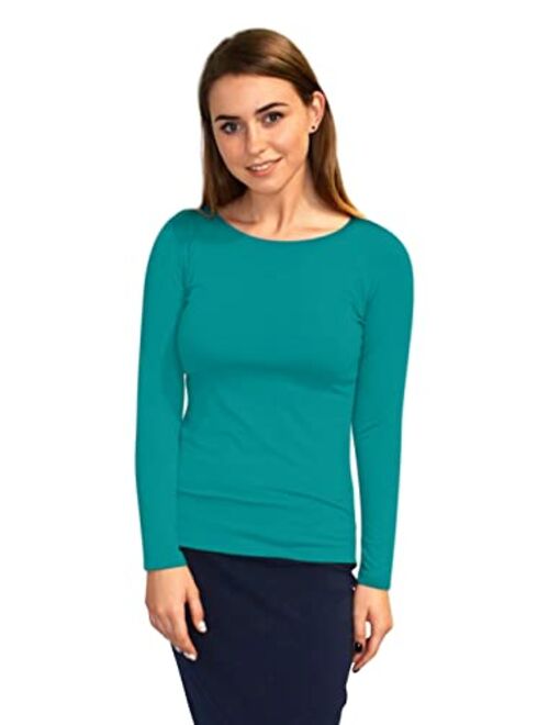 Kosher Casual High Neck Long Sleeve Top for Women Modest Layering Undershirt from