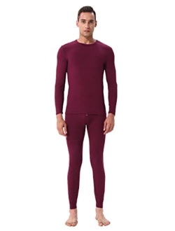 SANQIANG Men's Fleece Lined Long Thermal Underwear Set Two-Pieces Midweight Warm Baselyer for Men