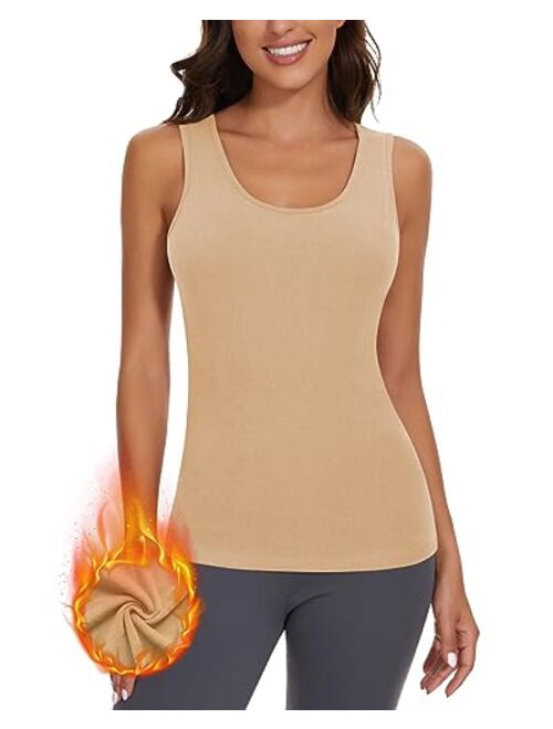 WOWENY Thermal Shirts for Women Base Layer Ultra Soft Fleece Lined Long Sleeve Top Thermal Underwear Winter Cold Weather