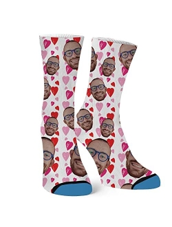 Laffyett Custom Socks with Photos,Personalized face Socks with Pictures,Customized Novelty Socks Fun for Men Women