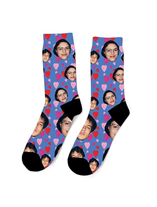 Laffyett Custom Socks with Photos,Personalized face Socks with Pictures,Customized Novelty Socks Fun for Men Women