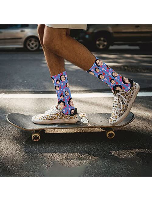 Laffyett Custom Socks with Photos,Personalized face Socks with Pictures,Customized Novelty Socks Fun for Men Women