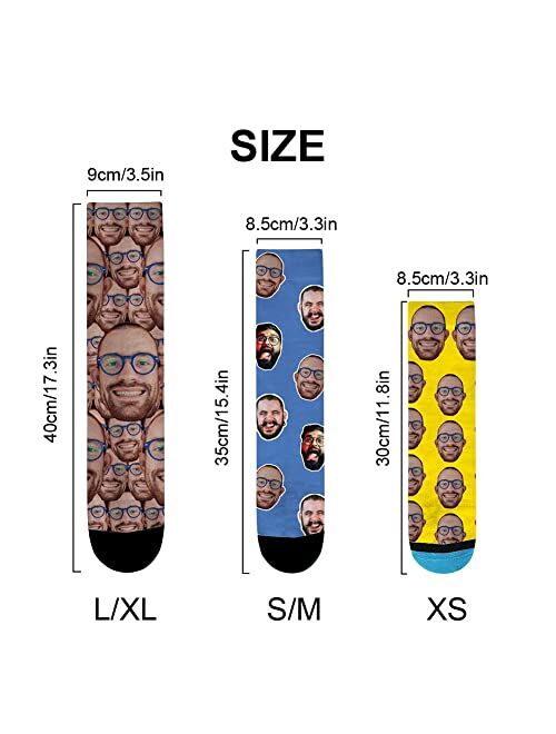 Laffyett Custom Socks with Photos,Personalized face Socks with Pictures,Customized Novelty Socks Fun for Men Women